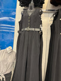 BLK STRIPE JUMPSUIT - 90390