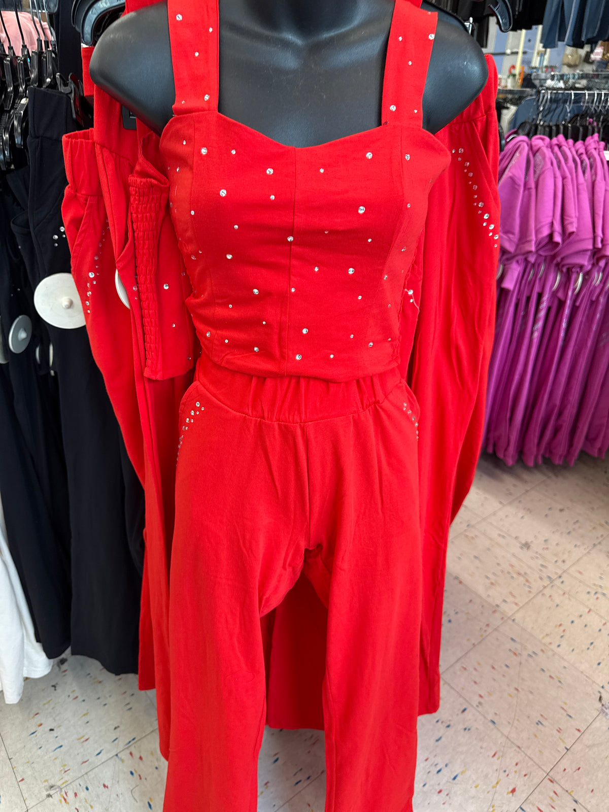 RED 2PC STONE SET - 90159