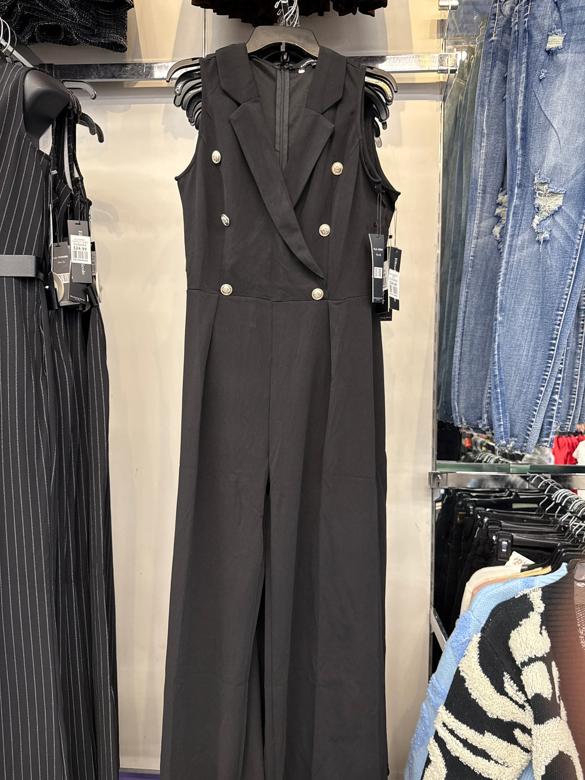 BLK JUMPSUIT - 90391