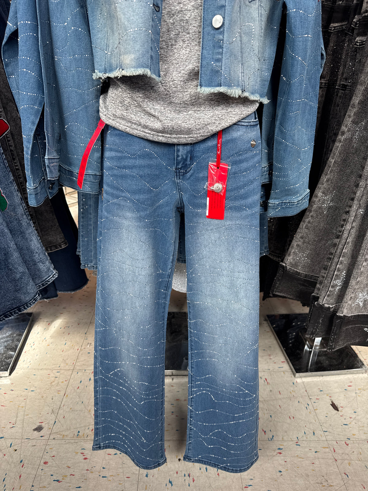 MED BLUE SPARKLE JEAN - 90556