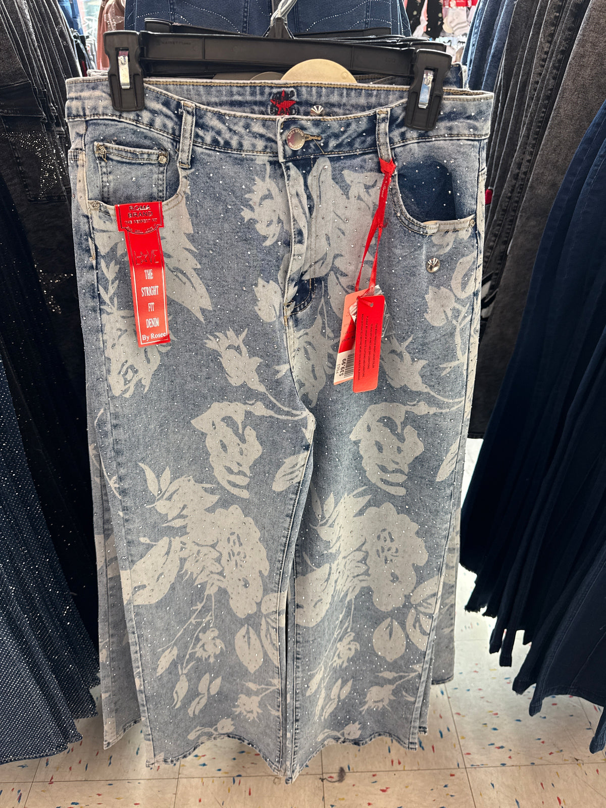 PRINTED LEAF JEAN - 90552