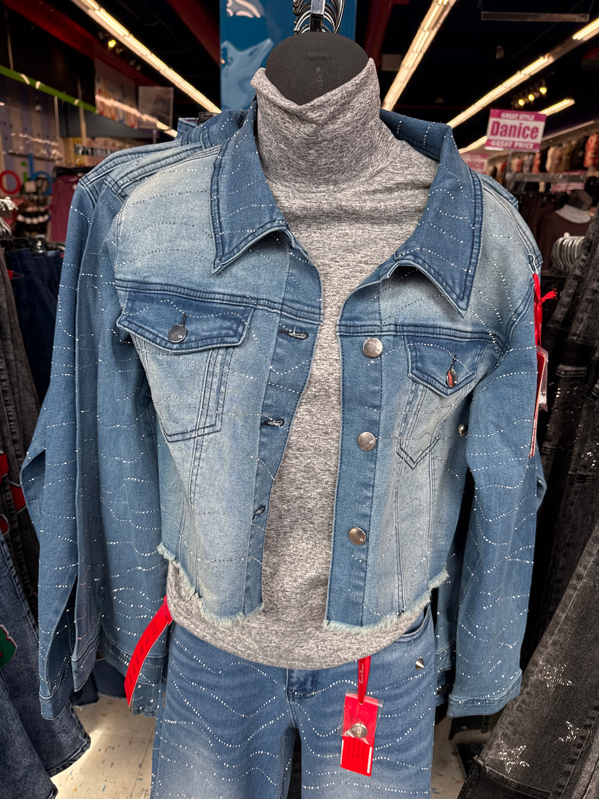 MED BLUE SPARKLE JACKET - 90554